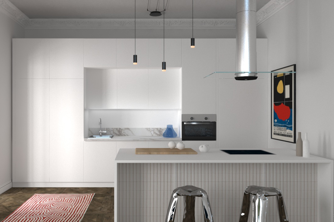 The Modern Nostalgia Apartment Kitchen