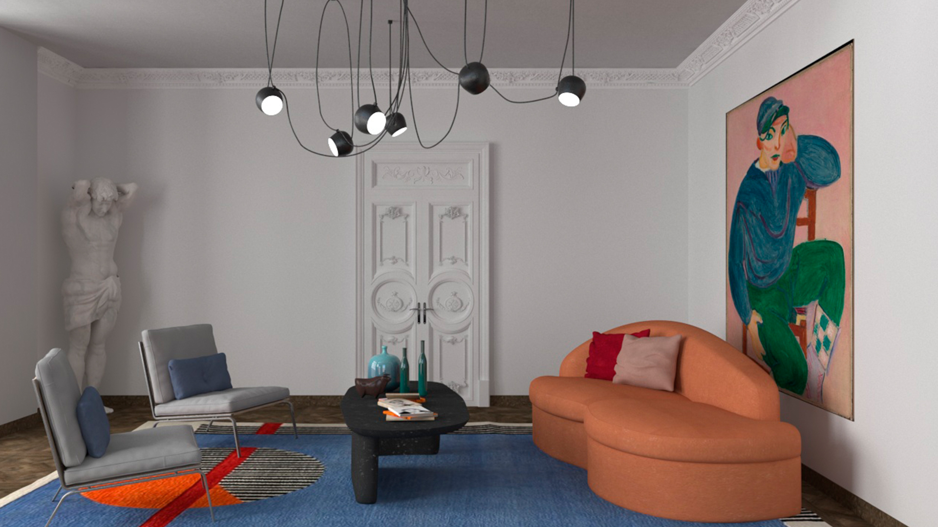 The Modern Nostalgia Apartment Living Room